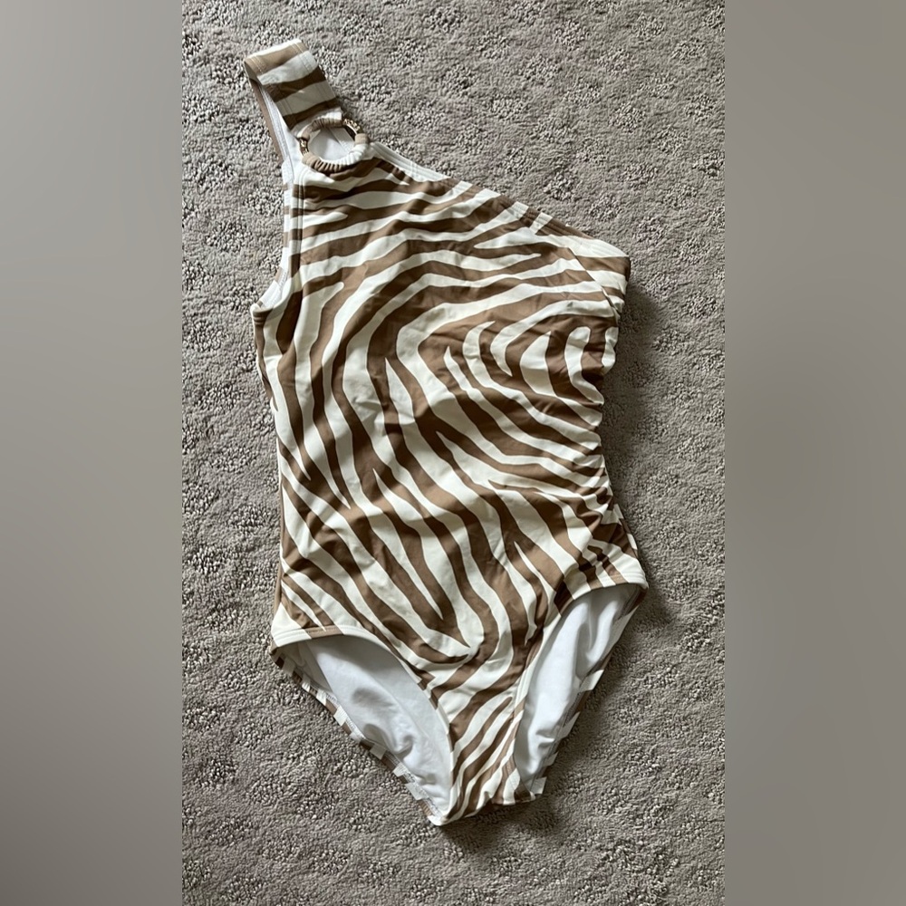 MICHAEL Michael Kors Brown and White Zebra Bodysuit